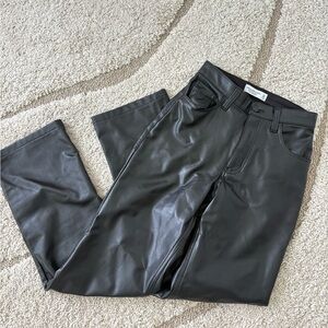 Abercrombie & Fitch Charcoal Faux Leather Pants